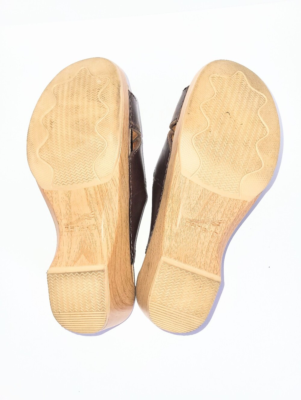 Dansko Sela Wedge Sandals Comfort Leather & Faux Wood Platform Size 39 Or 8.5-9 - Picture 5 of 15